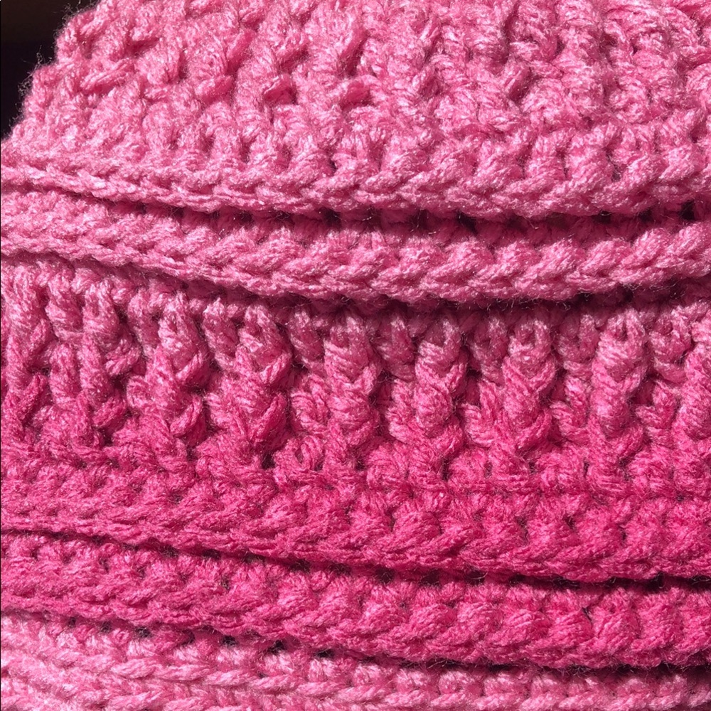 Vibrant Pink Crocheted Beanie Hat - Picture 4 of 8